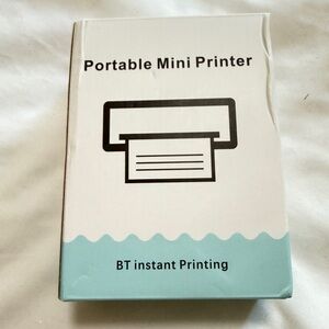 Portable Mini Printer - White and Light Blue